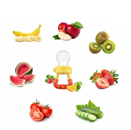 PROMO Set Complet Piese Hranire Bebe + Suzeta Pentru Fructe | Silicon Fara Alergeni | Diversificare: Baveta, Farfurie, Bol, Cana, Lingurita Si Furculita