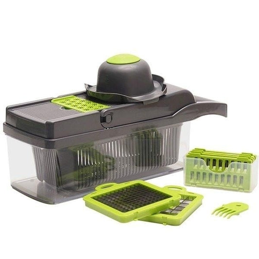 Razatoare multifunctionala pentru legume si fructe 14 piese, lame din otel inoxidabil + maner protectie