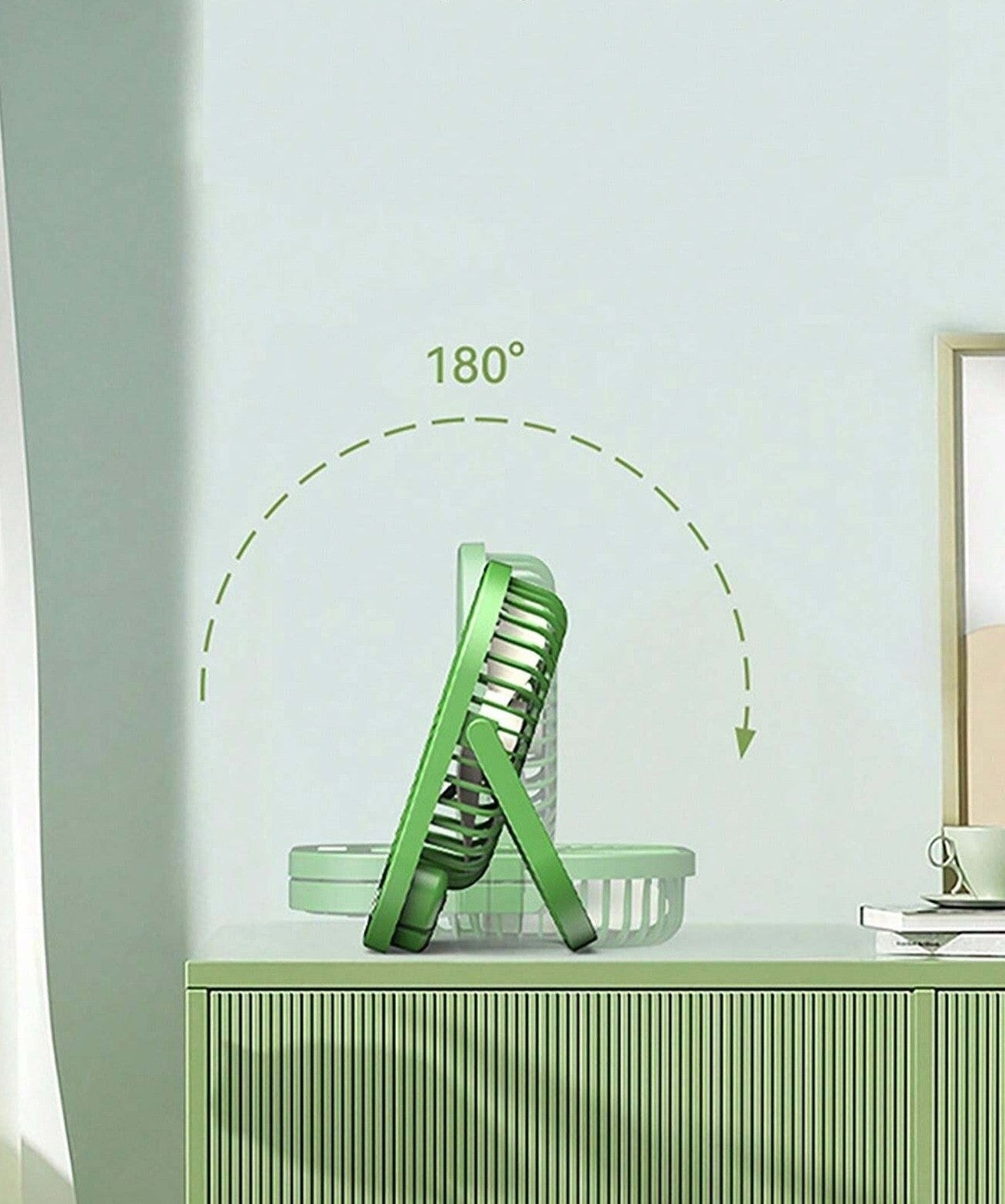 Mini Ventilator Portabil USB, 3 Trepte de Viteză și LED, Cap Rotativ 180°, Silențios și Compact – Ideal pentru Birou, Casă sau Mașină