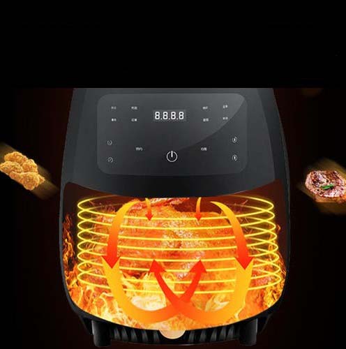 Friteuza cu aer cald, Air Fryer, 2400W, capacitate 6L, afisaj digital, LCD Touch control