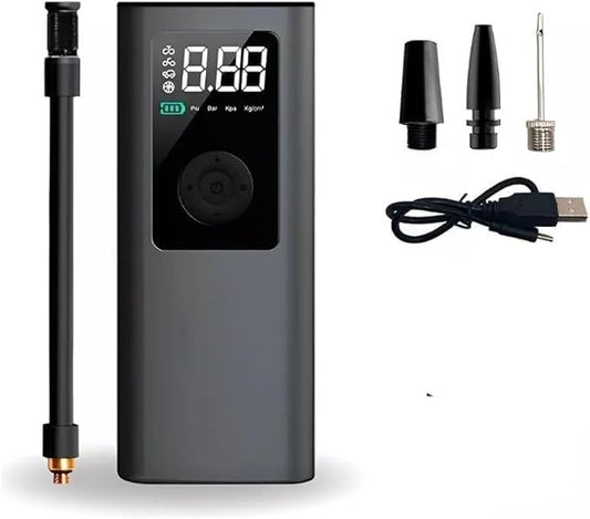 Compresor Auto Portabil cu Alimentare USB, 10,34 bar / 150 PSI, Afișaj Digital și Lanternă LED