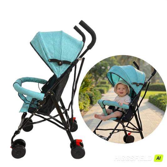 Carucior Bebe Pliabil Ultra Usor 4.2kg | Spatar Reglabil 95-175° | Centura 5 Puncte | Copertina Extensibila | Roti 360°