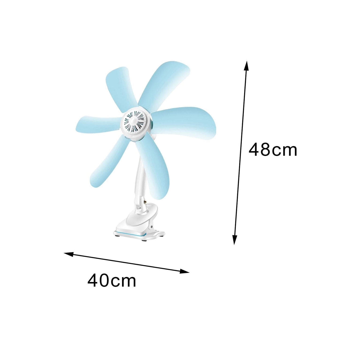 PROMO 1+1 GRATIS – Ventilator Portabil cu 6 Palete și Suport Tip Clește, Montabil pe Birou sau Tavan, Silențios și Puternic