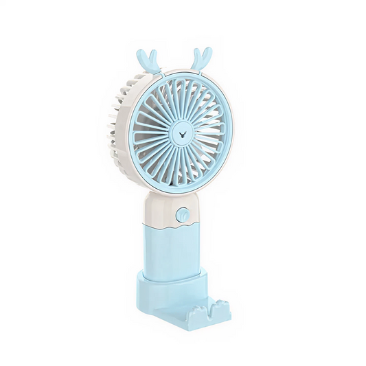 Pachet 1+1 Ventilator Mini Portabil | Mana si Birou | Motor Brushless Cupru | Incarcare USB Universala | Baza Inclusa | Design Modern