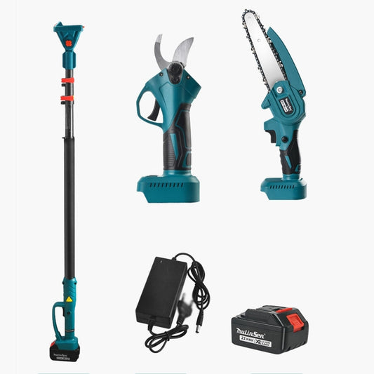 Set Foarfeca Gradina si Mini Drujba WERSTIL , 2 acumulatori & incarcator cu brat 2m telescopic , 24 V 3 Ah