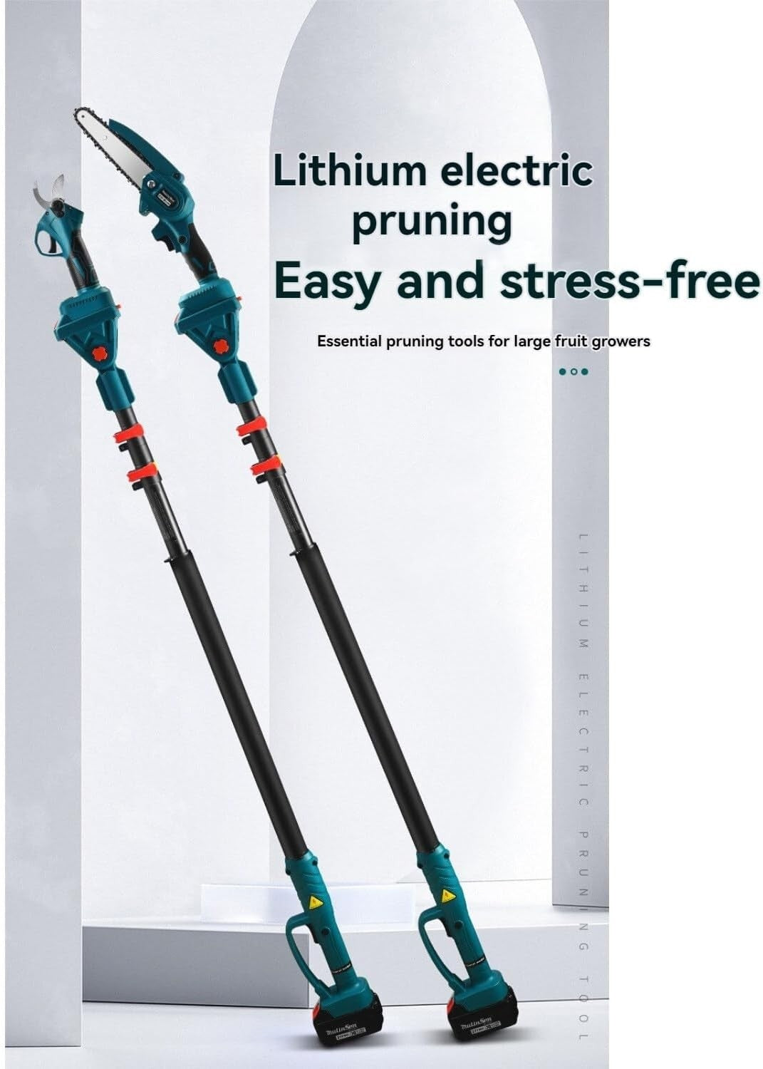 Set Foarfeca Gradina si Mini Drujba WERSTIL , 2 acumulatori & incarcator cu brat 2m telescopic , 24 V 3 Ah