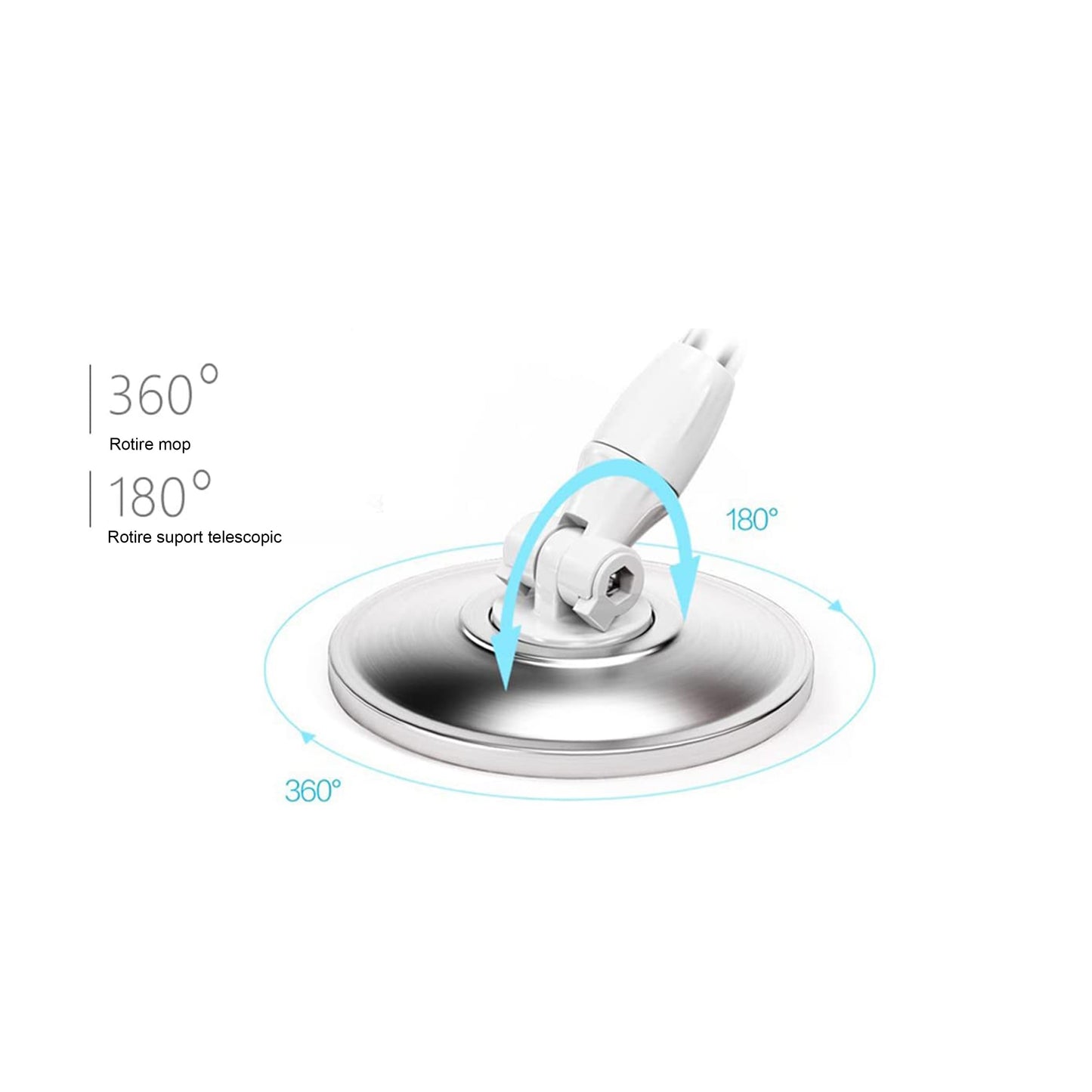 Set Mop Magic Rotativ 360° | Cu Talpă Și Cuvă Din Inox + 4 Rezerve Microfibră + Perie Pentru Rosturi