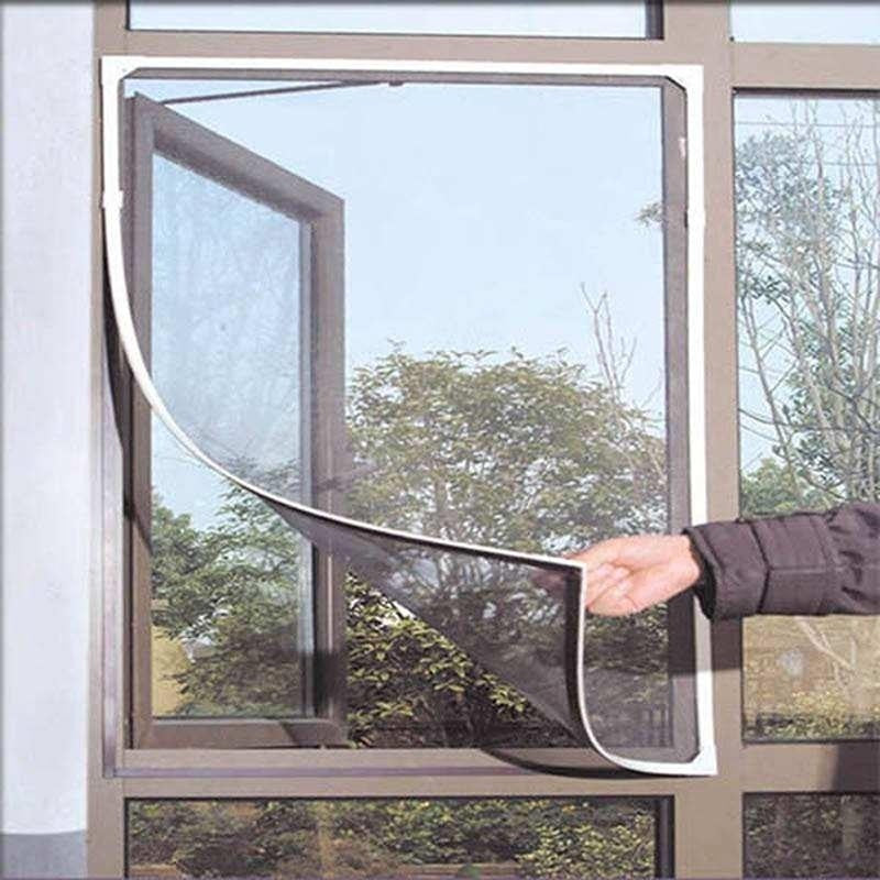 1+1 PROMO – Plasă Anti-Insecte pentru Geam, 150x180 cm, din Poliester, Fixare cu Bandă Adezivă