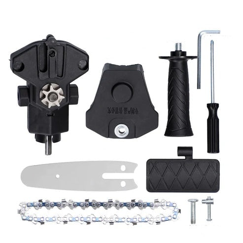 Adaptor motofierastrau pentru autofiletanta sau bormasina – Lama 10 cm, 2 lanturi incluse