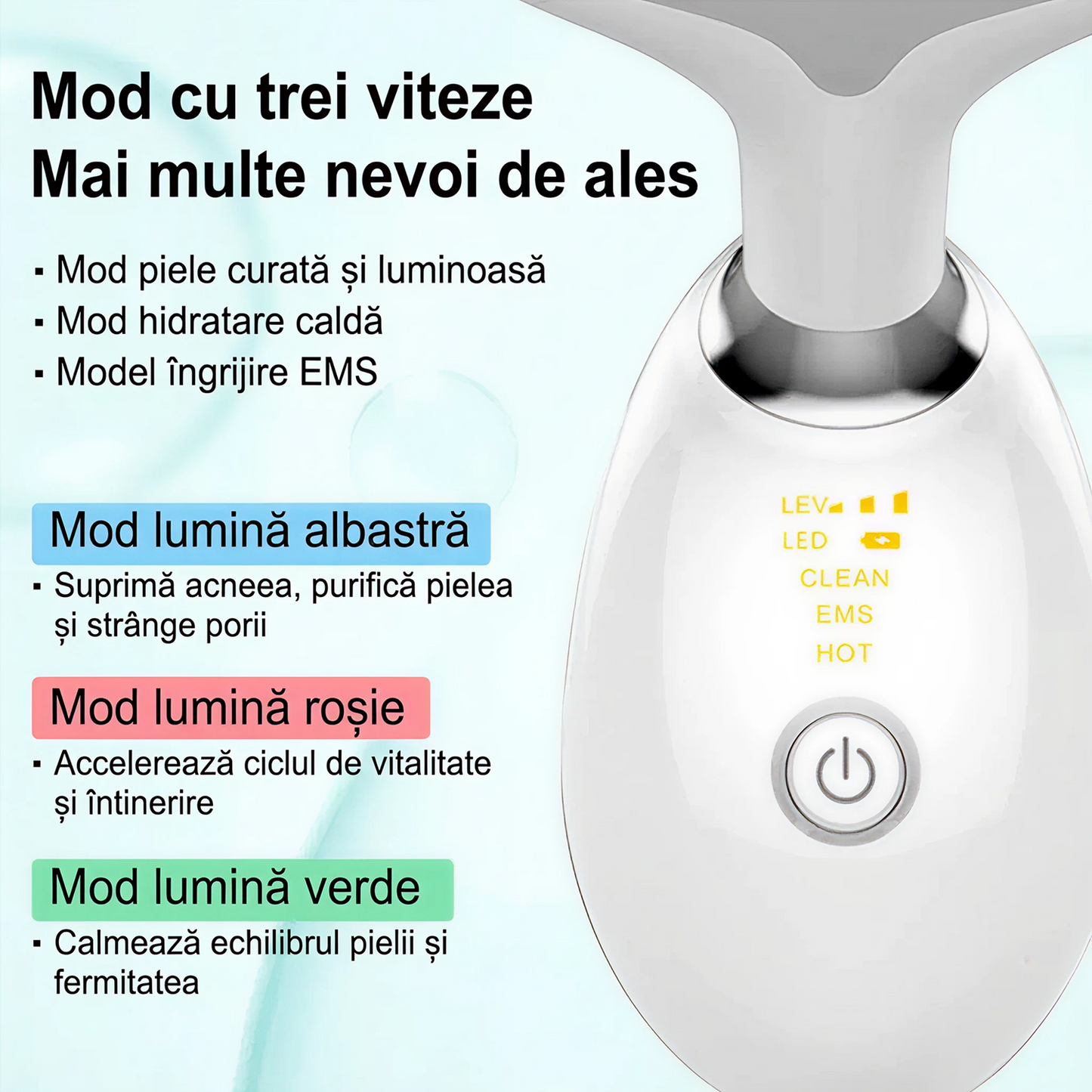Dispozitiv Profesional de Lifting Facial si Gat – Masaj Reducere Riduri & Barbie Dubla, Remodelare Faciala