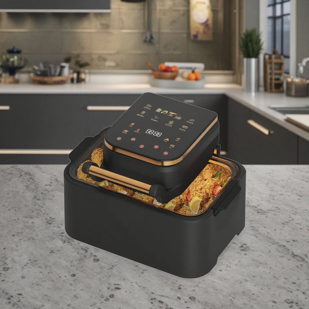 Friteuza Airfryer 3in1 | 12L, 1700W, Digital LED, Touch Control, 11 Programe, Fara Ulei, Rotisor