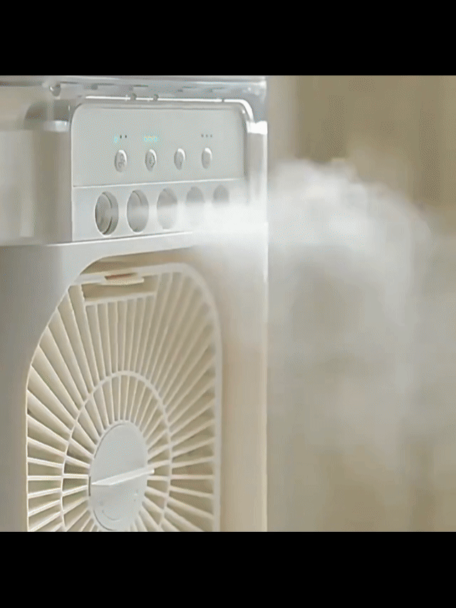 PROMOTIE 1+1 Ventilator Portabil 3 in 1, Iluminare cu 7 Culori