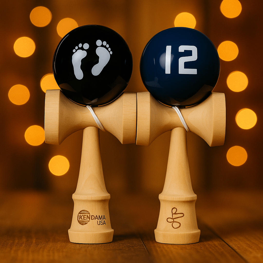 Promotie 1+1 | Kendama Din Lemn 18.5cm Cu Minge Lucioasa | Modele Premium , Lemn Rezistent