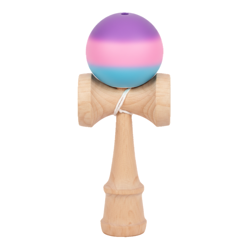 Kendama Din Lemn 18cm | Cu Bila Cauciucată Multicoloră