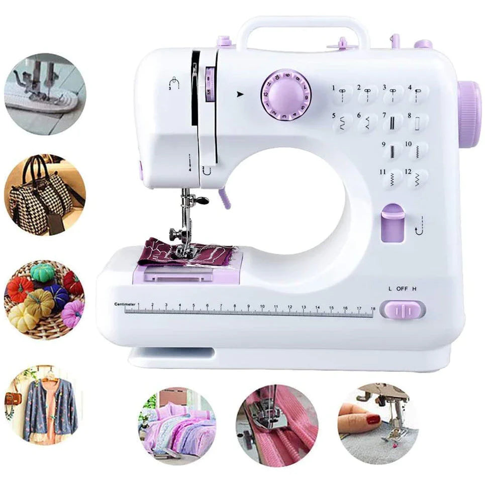 Mașină De Cusut Sew Simple K1127 | Portabilă, 12 Tipuri De Cusături, 2 Viteze, Albă