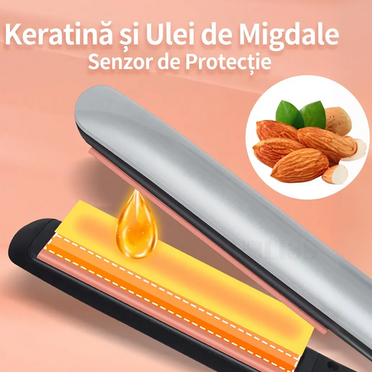 Placa Indreptare Par cu Keratina | Styling Usor | Placi Ceramice | Protectie Termica