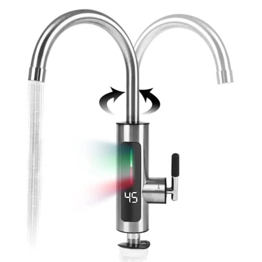 Robinet Electric Instant Inox 3000W | Afisaj Digital, Rotire 360°, Protectie IPX4