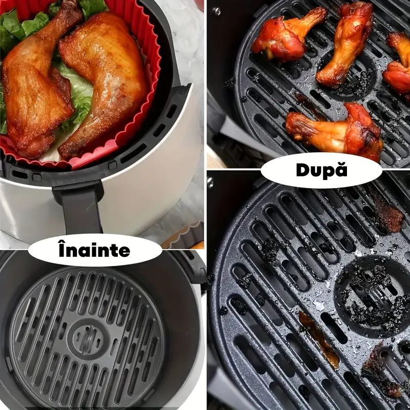 Tavita Din Silicon Pentru Friteuza Cu Aer Cald | Reutilizabila, Antiaderenta, Rezistenta -40°C Pana La +240°C