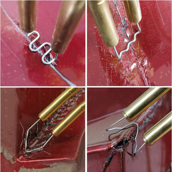 Pistol Profesional Pentru Lipit Plastic | 50W, Kit Reparare Fisuri, 200 Capse, Protectie Supraincalzire