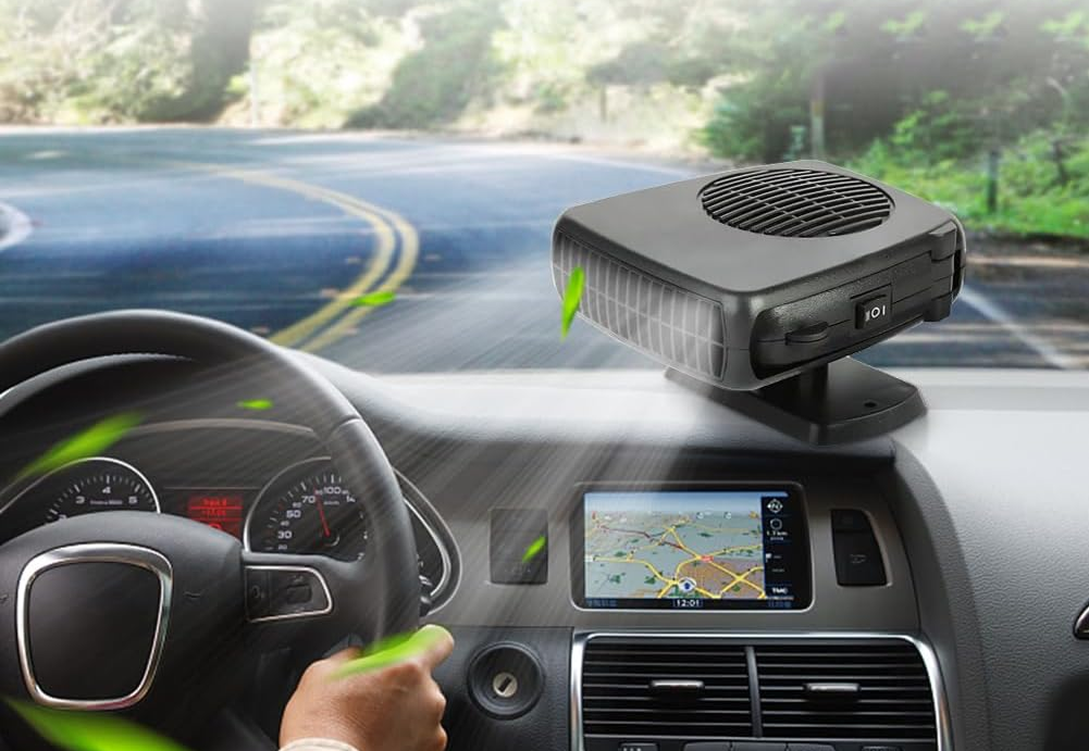 Aeroterma Auto 200 W| Incalzitor Si Ventilator Auto 2 In 1 | Dezaburire Rapida + Racire + Priza Auto