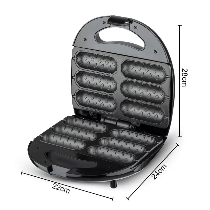Aparat pentru Corn Dogs RAF R.803, 850W, 6 Forme Antiaderente, pentru Mic Dejun și Gustări