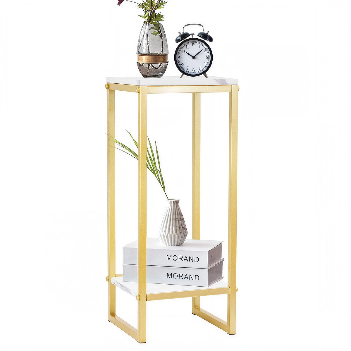 Suport pentru Flori cu 2 Rafturi | Etajera Metalica pentru Plante | 75x24