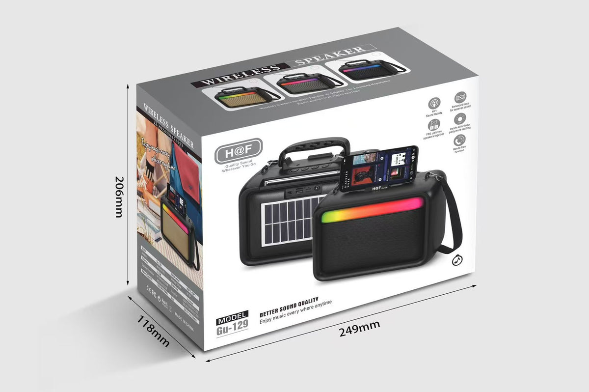 Boxă portabilă neagră – sunet clar, design compact, ușor de purtat