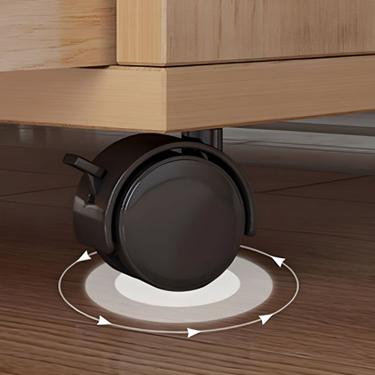 Dulap Mobil pentru Birou cu 3 Sertare si Incuietori | Rafturi si Roti | Natur/Alb | 60x37x57 cm