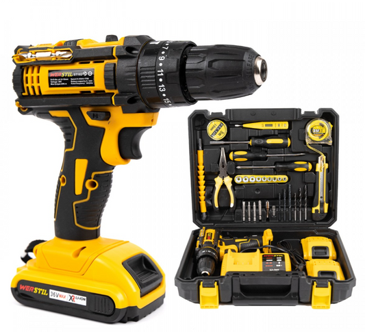 Trusa Bormasina WERSTIL cu 2 Acumulatori 36V 5Ah, Autofiletanta cu 30 de accesorii