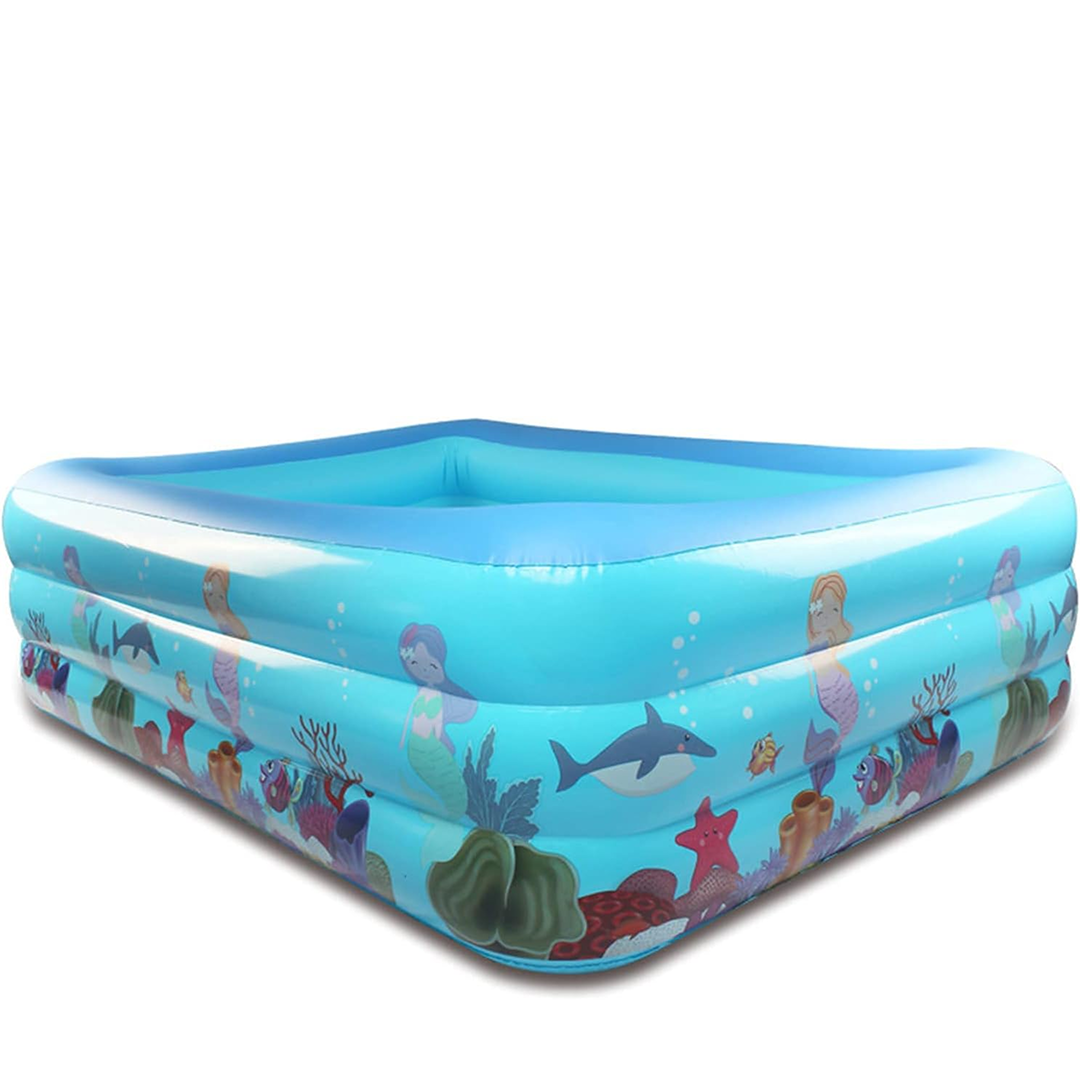 Piscina Gonflabila Pentru Copii Wet Set | Model Ocean Cu Palmier | 210 x 130 x 56 cm | 3 Inele Gonflabile