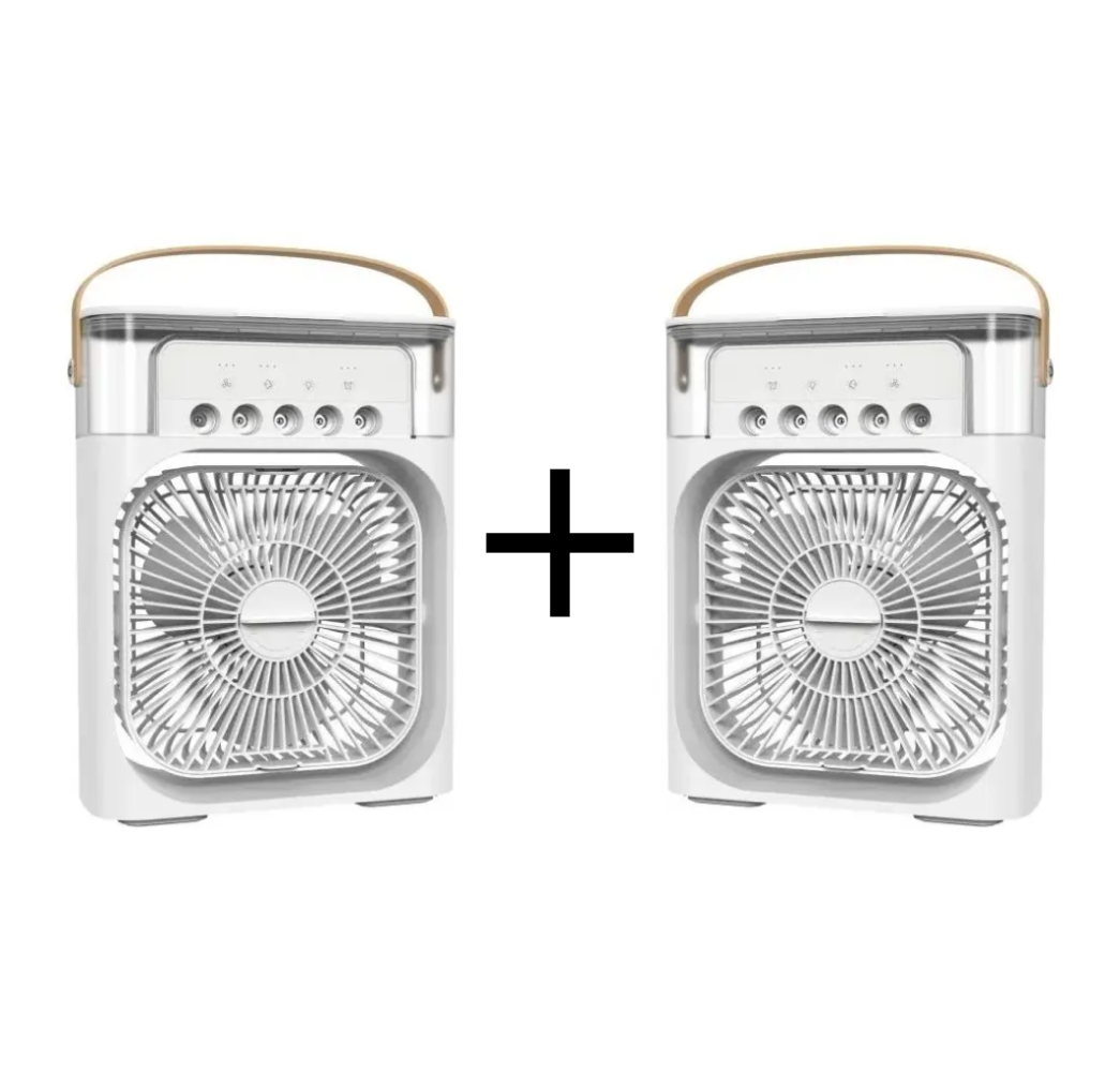 PROMOTIE 1+1 Ventilator Portabil 3 in 1, Iluminare cu 7 Culori