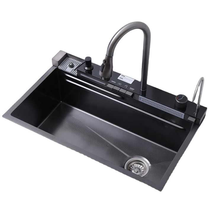 Chiuveta multifunctionala WERSTIL cu 2 cascade cu accesorii incluse, afisaj digital a temperaturii si robinet cascada