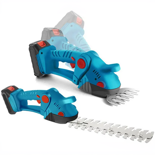 Foarfeca Electrica de Gradina Cu Acumulator 48V WERSTIL | 2 Acumulatori | 2 Lame (Iarba + Gard Viu) | Multifunctionala | Ergonomica