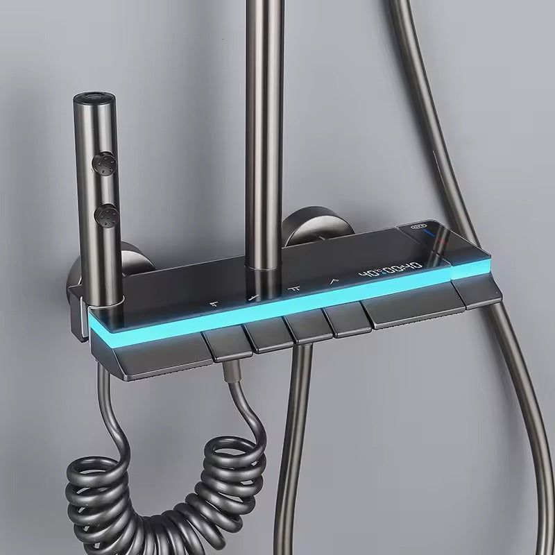 Sistem de dus PREMIUM Werstil – set duș digital modern cu 4 funcții, design panoramic pentru baie