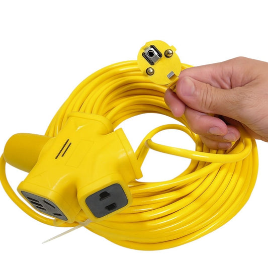 Prelungitor Electric 30m | 4 Prize si Cablu Gros 10A-250V | Interior Si Exterior | Rezistent la Intemperii