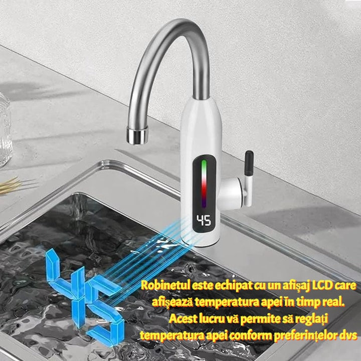 Robinet Electric Instant Cu Display Digital | Rotire 360° | Putere 3000W | Apă Caldă Imediat