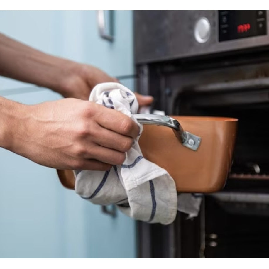 Tigaie Multifunctionala 5 Piese | Non-Aderenta Din Ceramica Si Inox Cu Capac, Cos Si Gratar