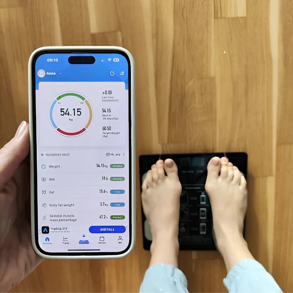 Cantar Corporal Smart | Ecran Digital Iluminat | Bluetooth Android iOS | Analiza Corporala Completa | 180 Kg Max
