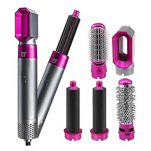 Perie Electrica Pentru Volum 5 In 1 | Uscator, Ondulator Si Perie | 1000W | Tehnologie Ionica | Invelis Ceramic