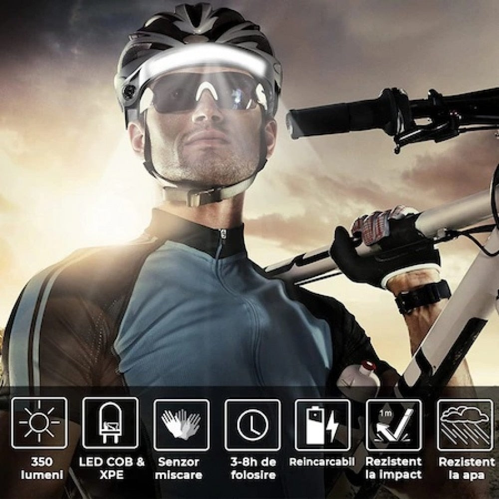 Lanterna Frontala LED | 1200 Lumeni, Senzor De Miscare, 5 Moduri Lumina, Reincarcabila, Negru