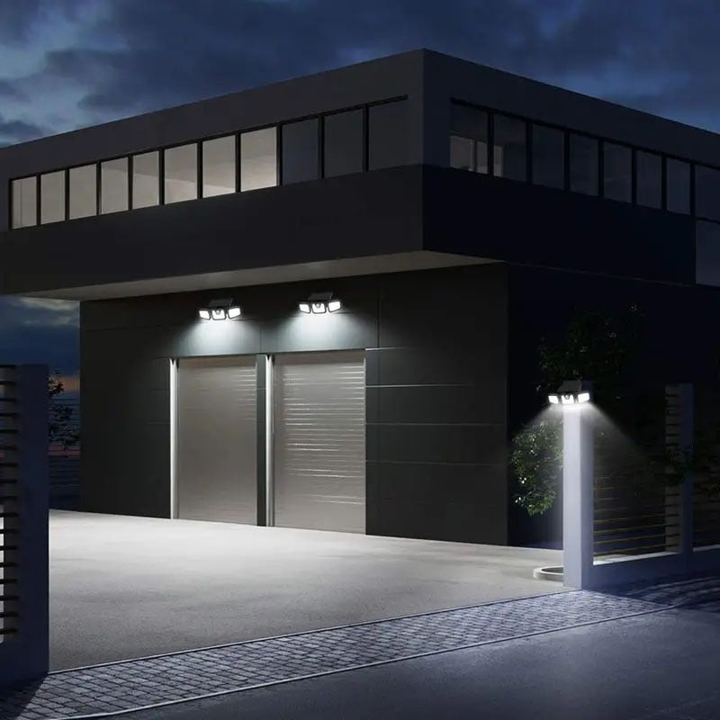 Lampa Tripla Solara De Perete | 74 LED-uri | 15W | 300LM | Senzor De Miscarе | IP65