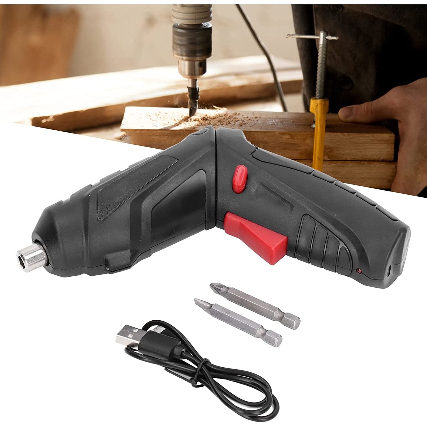 Surubelnita Electrica Portabila | 6 Nm Cuplu, Baterie Li-Ion 1800mAh, Maner Ajustabil, Set Accesorii