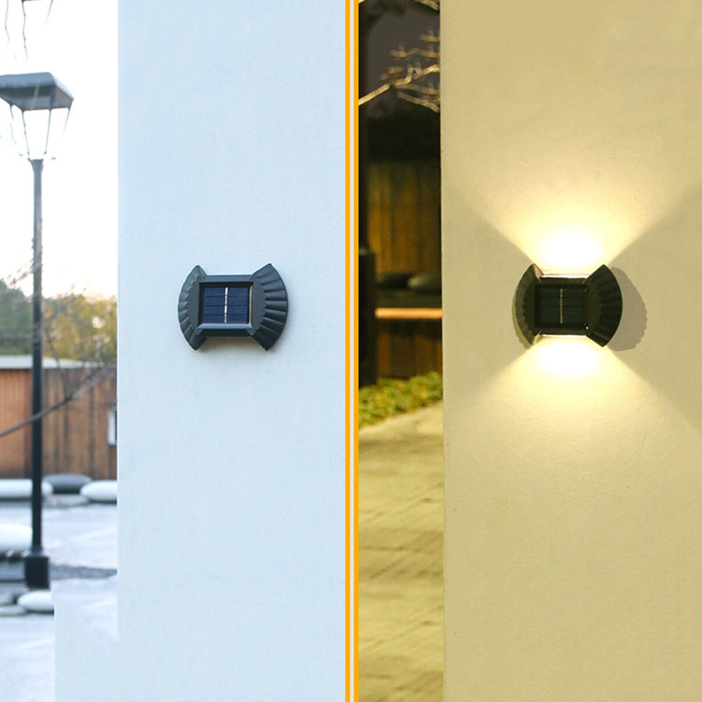 Set 4 Lampi Solare De Perete | Iluminare Sus-Jos | IP65, Lumina Caldă