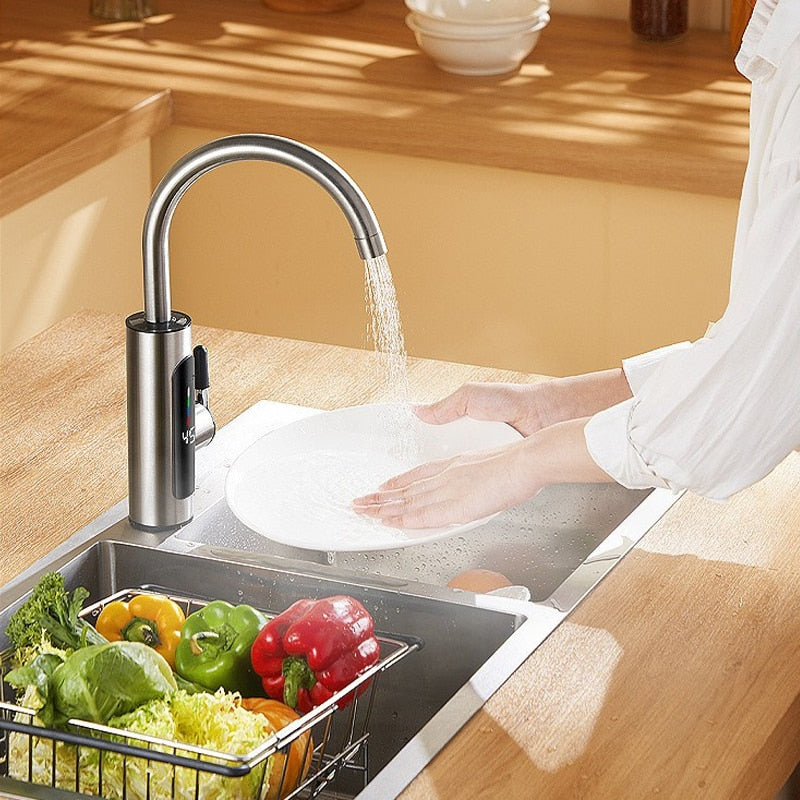 Robinet Electric Instant Inox 3000W | Afisaj Digital, Rotire 360°, Protectie IPX4