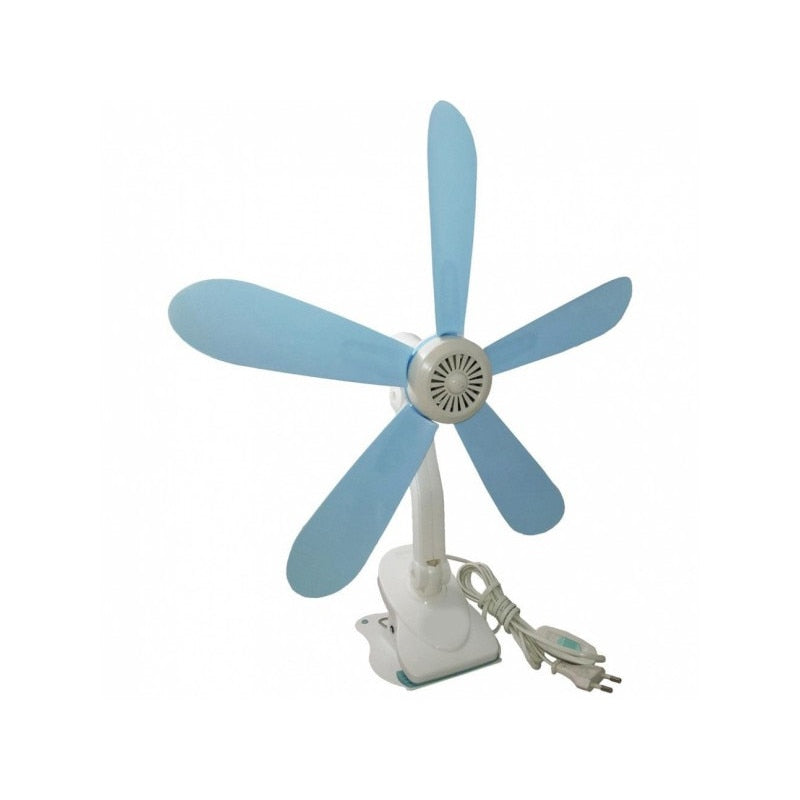 Ventilator Portabil cu Cleste Articulat | 5 Palete Detasabile 40cm | Rotire 300° | Cablu 1.2m cu Intrerupator | ABS | Alb-Albastru