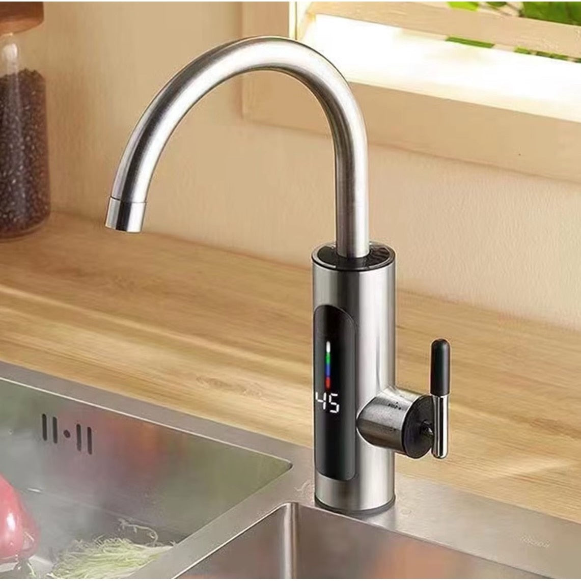 Robinet Electric Instant Inox 3000W | Afisaj Digital, Rotire 360°, Protectie IPX4