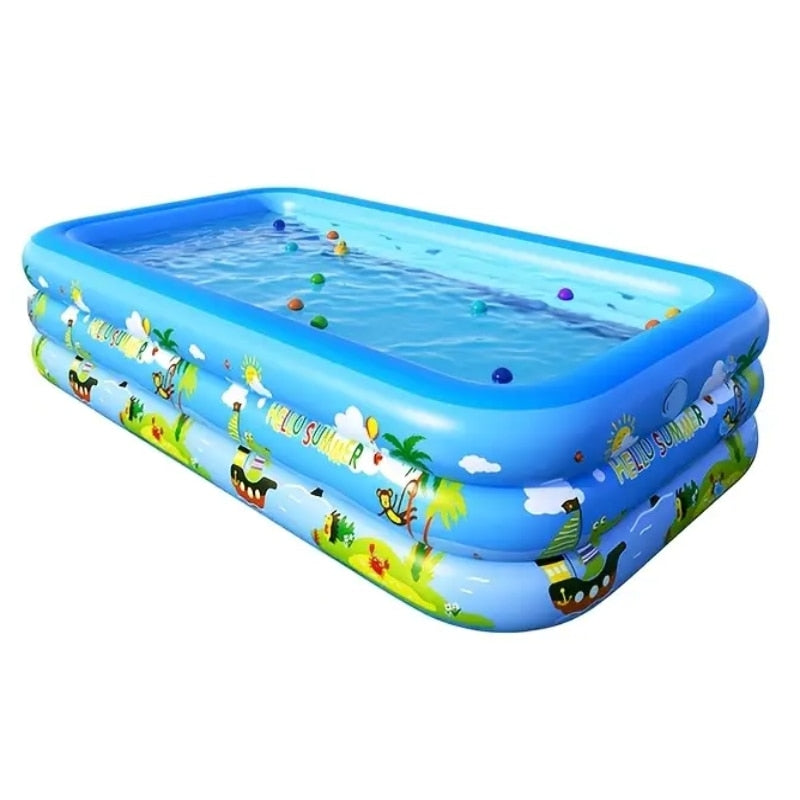 Piscina Gonflabila Familiala | 300 x 170 x 56 cm | 3 Inele Rezistente | PVC Durabil | Pentru Curte si Gradina