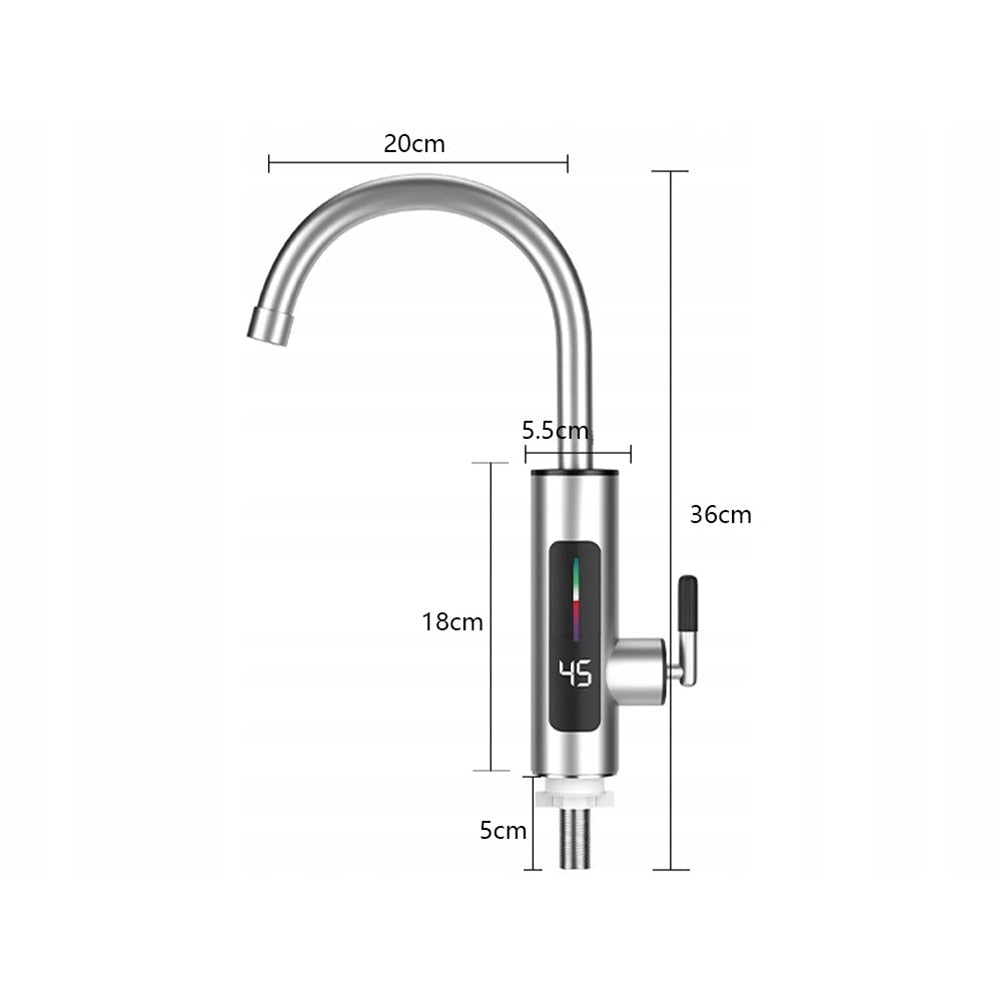 Robinet Electric Instant Inox 3000W | Afisaj Digital, Rotire 360°, Protectie IPX4