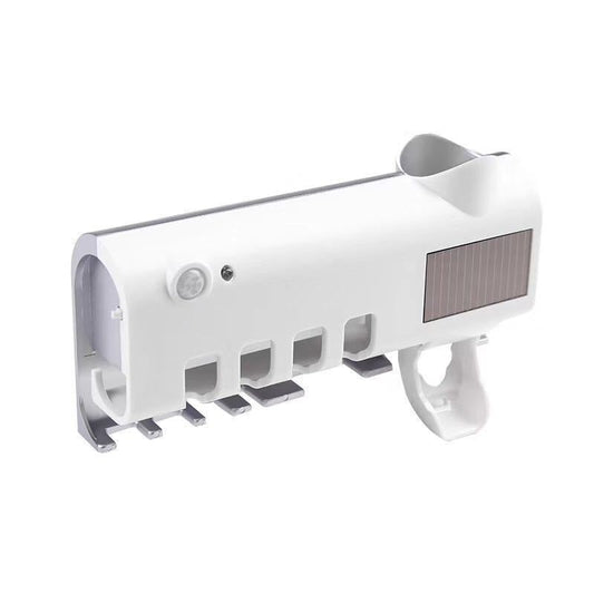 Dozator Pastă De Dinți Cu Sterilizator UV Pentru Periuțe | Încărcare USB | Suport 4 Periuțe