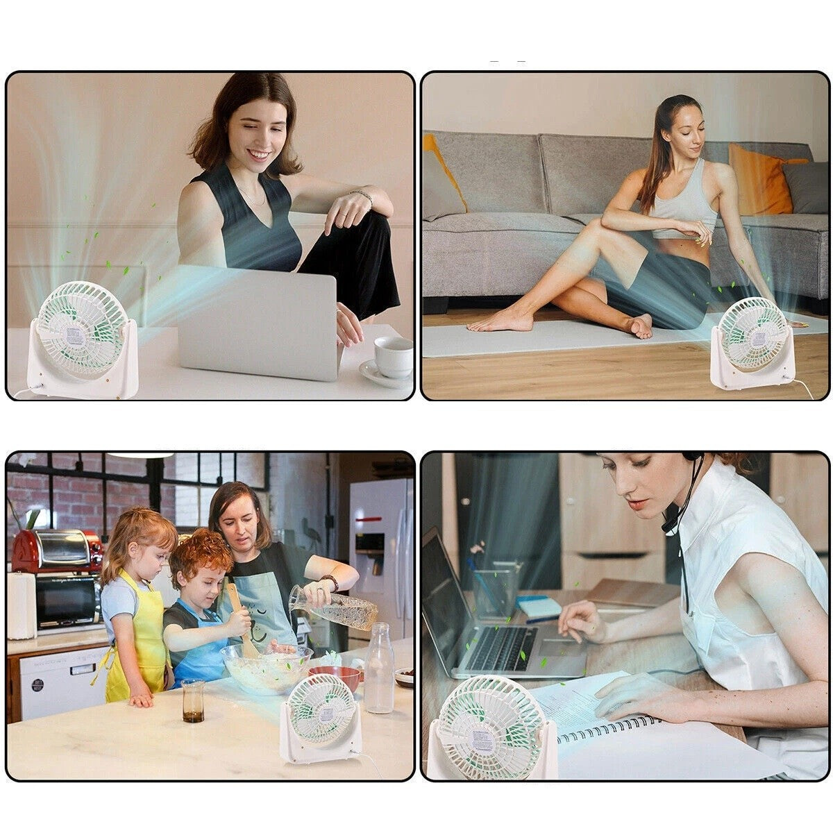 Ventilator Portabil cu 3 Trepte de Viteză și Baterie Reîncărcabilă – Design Compact și Silențios, USB, Ideal pentru Birou, Casă și Excursii